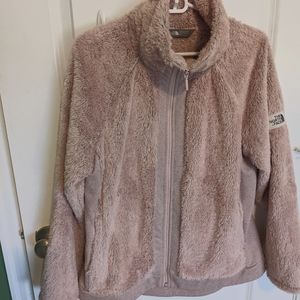Rose pink/grey soft & fuzzy zip up